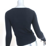 Prada V-Neck Sweater Navy Cashmere-Silk Size 38