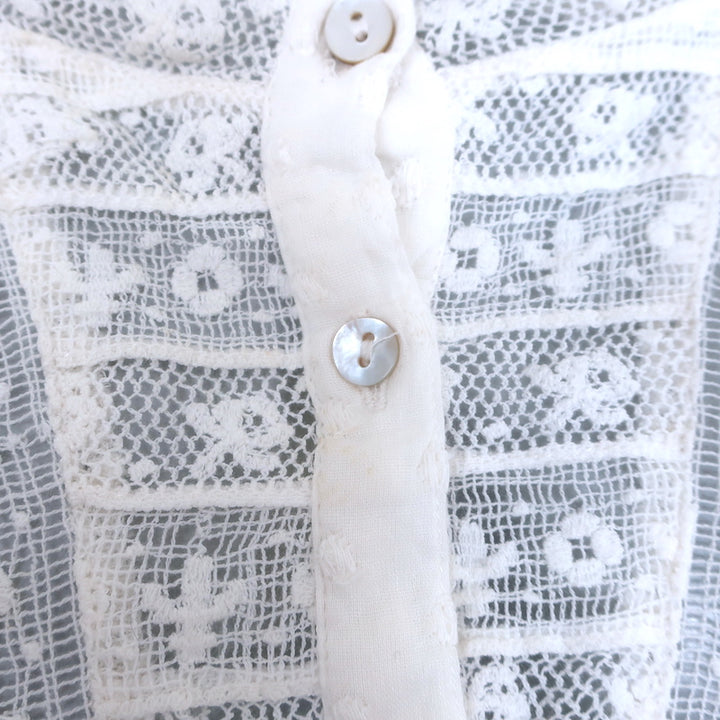 LoveShackFancy Quincy Floral Embroidered Mini Dress White Cotton Size Medium