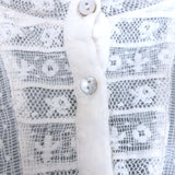 LoveShackFancy Quincy Floral Embroidered Mini Dress White Cotton Size Medium