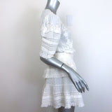 LoveShackFancy Quincy Floral Embroidered Mini Dress White Cotton Size Medium