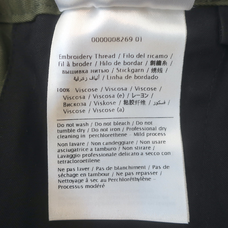 Valentino Butterfly-Embroidered Cargo Pants Army Green Cotton Size 46