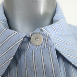 GANNI Striped Shirtdress Blue Cotton Size 36 Long Sleeve Midi Dress NEW