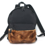 Givenchy Mink Fur Pocket Large Backpack Black Leather-Trim Canvas