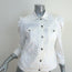 Retrofete Ada Puff Sleeve Denim Jacket White Stretch Cotton Size Medium