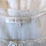 LoveShackFancy Quincy Floral Embroidered Mini Dress White Cotton Size Medium