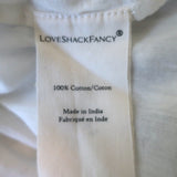 LoveShackFancy Quincy Floral Embroidered Mini Dress White Cotton Size Medium