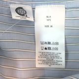 GANNI Striped Shirtdress Blue Cotton Size 36 Long Sleeve Midi Dress NEW