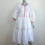 STAUD Puff Sleeve Midi Dress Demi White/Multicolor Stretch Cotton Size Small