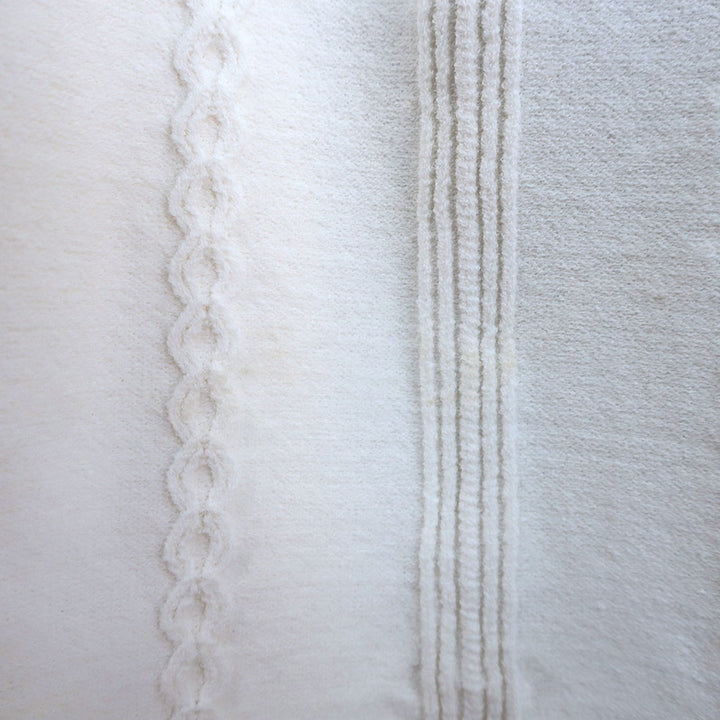 Valentino Beaded-Collar Cable Knit Dress Cream Stretch Knit Size Extra Large