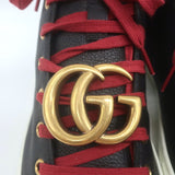 Gucci GG Marmont Major High Top Sneakers Black Soft Grained Leather Size 7