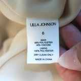 Ulla Johnson Cruz Striped Devore Sleeveless Midi Dress Beige Crepe Size 6