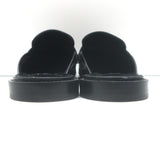 Manolo Blahnik Perritamu Penny Loafer Mules Black Leather Size 37.5
