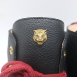 Gucci GG Marmont Major High Top Sneakers Black Soft Grained Leather Size 7