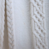 Valentino Beaded-Collar Cable Knit Dress Cream Stretch Knit Size Extra Large