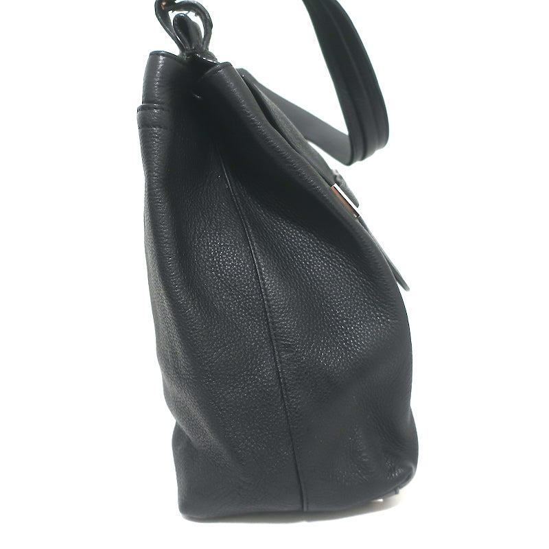 The Row Top Handle 14 Shoulder Bag Black Grained Leather