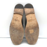 Manolo Blahnik Perritamu Penny Loafer Mules Black Leather Size 37.5