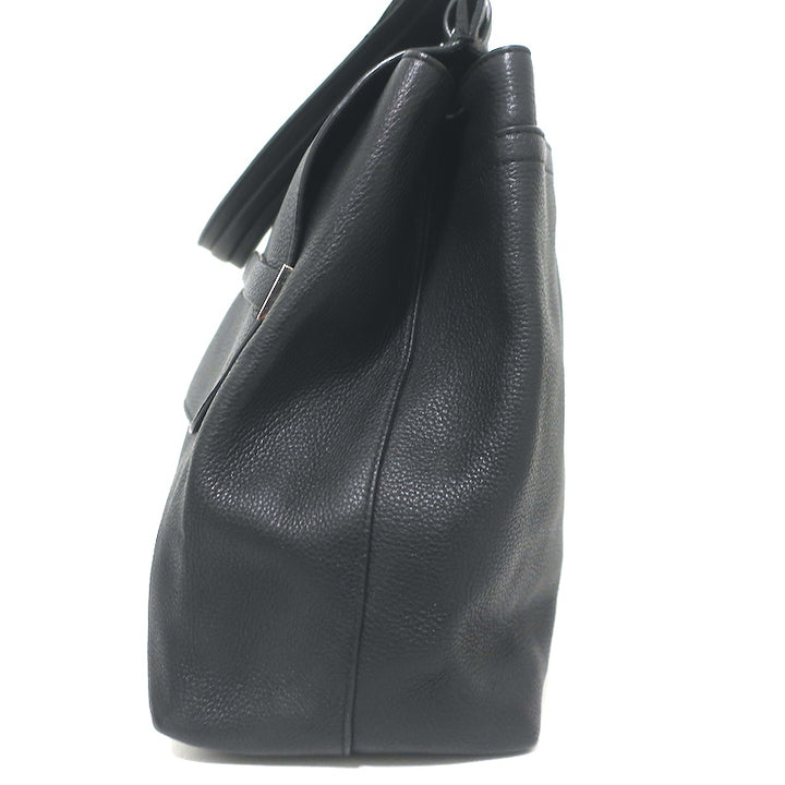 The Row Top Handle 14 Shoulder Bag Black Grained Leather