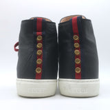 Gucci GG Marmont Major High Top Sneakers Black Soft Grained Leather Size 7