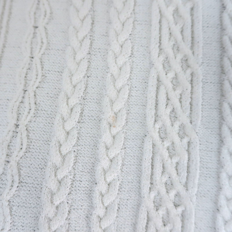 Valentino Beaded-Collar Cable Knit Dress Cream Stretch Knit Size Extra Large