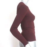 Tom Ford Long Sleeve Top Burgundy Stretch Jersey Size Small