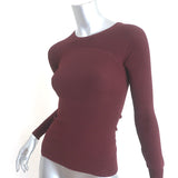 Tom Ford Long Sleeve Top Burgundy Stretch Jersey Size Small