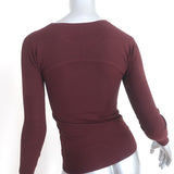 Tom Ford Long Sleeve Top Burgundy Stretch Jersey Size Small