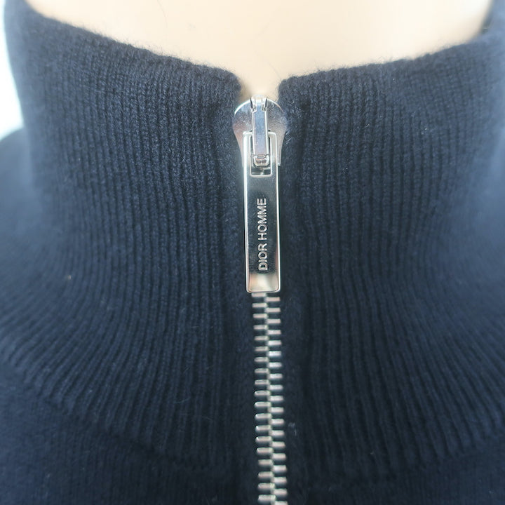Dior Homme Cashmere Zip-Up Cardigan Navy Size Large