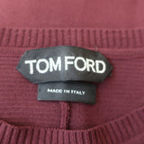 Tom Ford Long Sleeve Top Burgundy Stretch Jersey Size Small