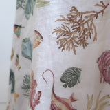 Alemais Wanda Puff Sleeve Midi Dress Cream Fish Print Flax Size 12