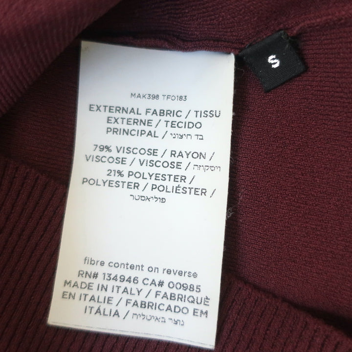 Tom Ford Long Sleeve Top Burgundy Stretch Jersey Size Small