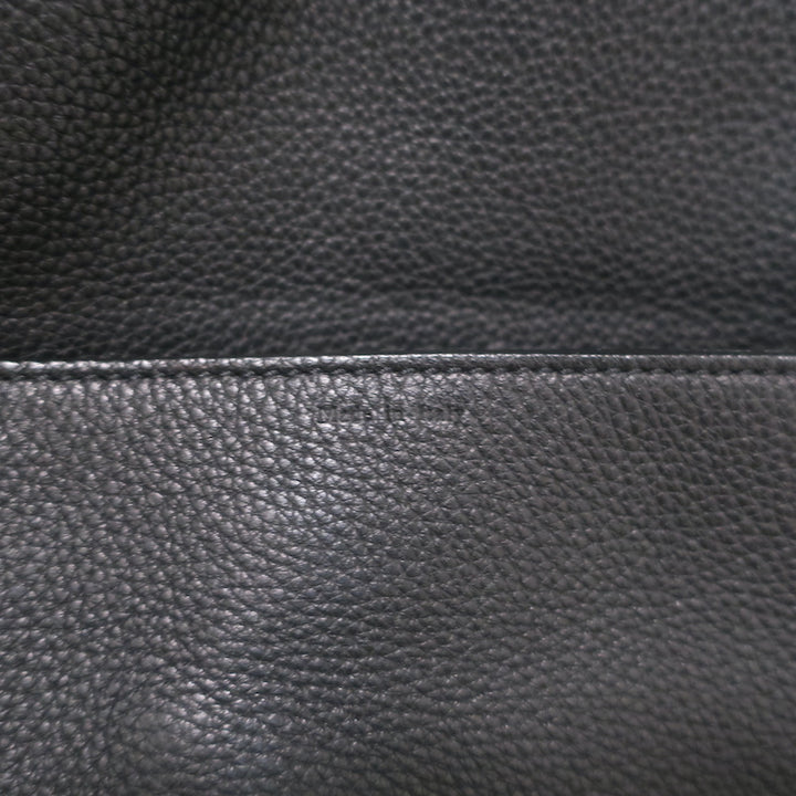 The Row Top Handle 14 Shoulder Bag Black Grained Leather