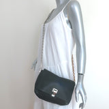 Proenza Schouler PS Courier Two-Tone Chain Strap Small Bag Black Leather
