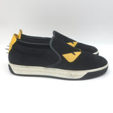 Fendi Monster Eyes Slip-On Sneakers Black Suede Size 7