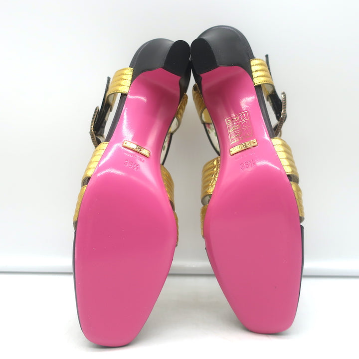 Error: Missing Data Reason: Your instructions require the alt tag to state the item is pre-owned/used, but the provided product data marks this Gucci pump as "New with tags." Please confirm whether to label this listing as pre-owned/used or as new, or provide updated condition data via the token browser.