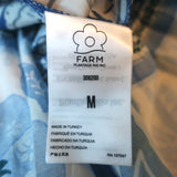 FARM Rio Full of Flowers Midi Dress Blue Floral Print Cotton Size Medium