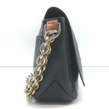 Proenza Schouler PS Courier Two-Tone Chain Strap Small Bag Black Leather