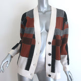 Semicouture pre-owned brown & black plaid V-neck cardigan, viscose-blend knit, size small, authentic designer resale