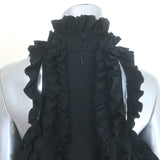 Alexander McQueen Ruffled Mini Dress Black Silk Crepe Size 44 NEW