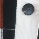 Semicouture brown/black plaid V-neck cardigan, viscose blend, size Small, pre-owned luxury piece