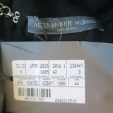 Alexander McQueen Ruffled Mini Dress Black Silk Crepe Size 44 NEW