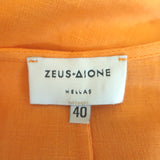 Zeus + Dione Kymi Bell Sleeve Midi Dress Marigold Embroidered Linen Size 40