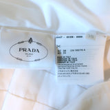 Prada Lace Intarsia Fit & Flare Dress White Cotton Poplin Size 38