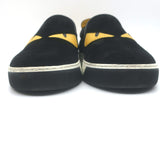 Fendi Monster Eyes Slip-On Sneakers Black Suede Size 7