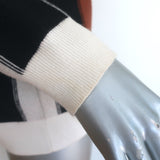 Semicouture Donna plaid V-neck cardigan in brown and black viscose blend, size Small — luxury pre-owned with gentle wear.