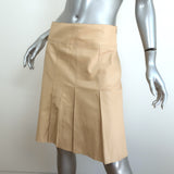 Burberry Pleated Leather Skirt Beige Size US 6