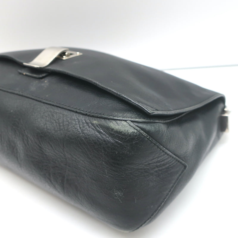 Proenza Schouler PS Courier Two-Tone Chain Strap Small Bag Black Leather