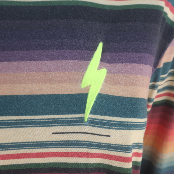 Aviator Nation Serape Striped Top Multi Cotton-Blend Size Medium Long Sleeve Tee