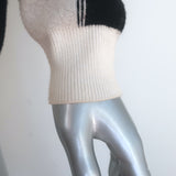 Semicouture plaid cardigan, brown and black viscose-blend V-neck sweater, size S, pre-owned authentic luxury designer piece.