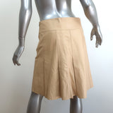 Burberry Pleated Leather Skirt Beige Size US 6