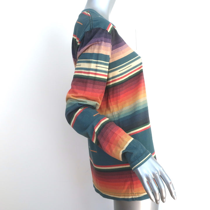 Aviator Nation Serape Striped Top Multi Cotton-Blend Size Medium Long Sleeve Tee